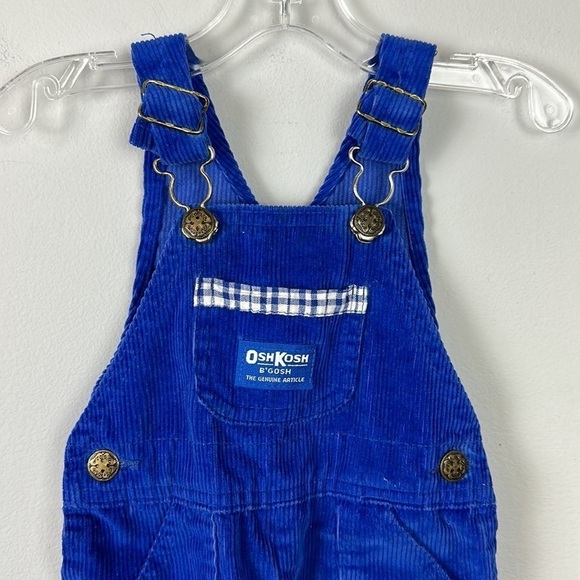 Vintage OshKosh B’gosh Vestbak Blue Corduroy Overalls 3-6 M - Picture 2 of 14